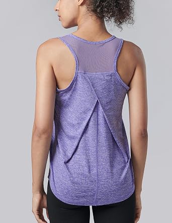 Liberty Imports 5 Pack Women's Racerback Workout Tank Tops | Athletic Sleeveless Shirts, Mesh Back, Yoga Gym Running
