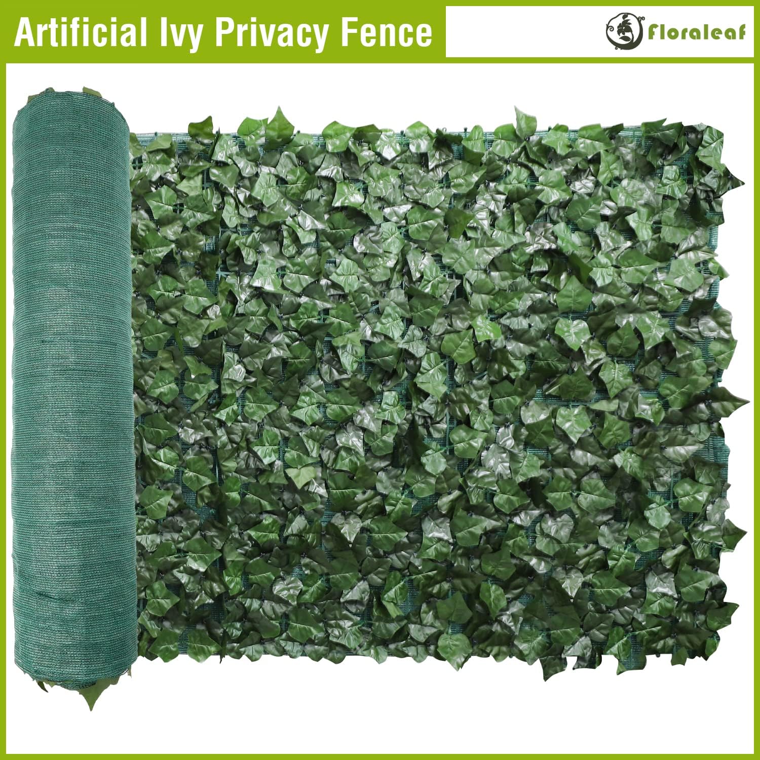 Artificial Ivy Privacy Fence Screen 4' x 12' Artificial Hedges Fence and Faux Ivy Vine Leaf Wall Decoration for Outdoor, Garden, Yard, Patio Green Décor