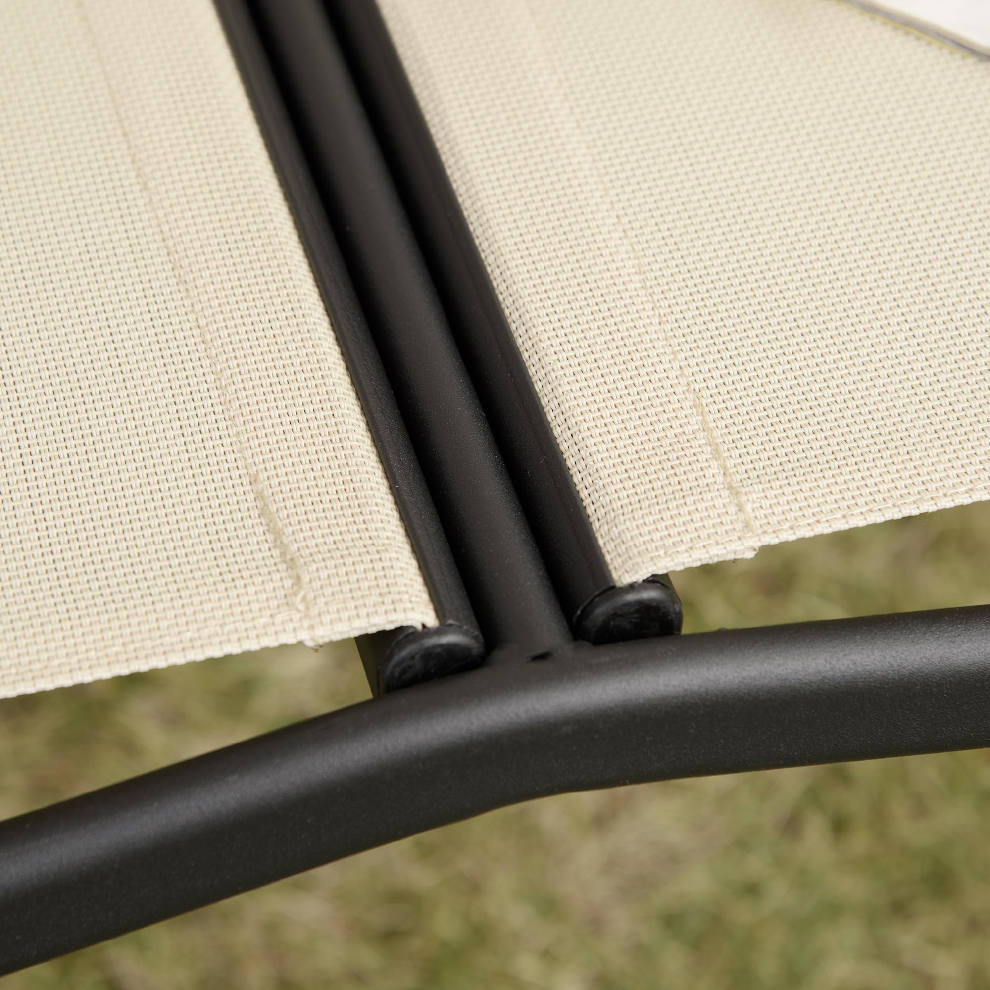 Outsunny Balançoire de Jardin 2 Places 140x118x162cm Beige