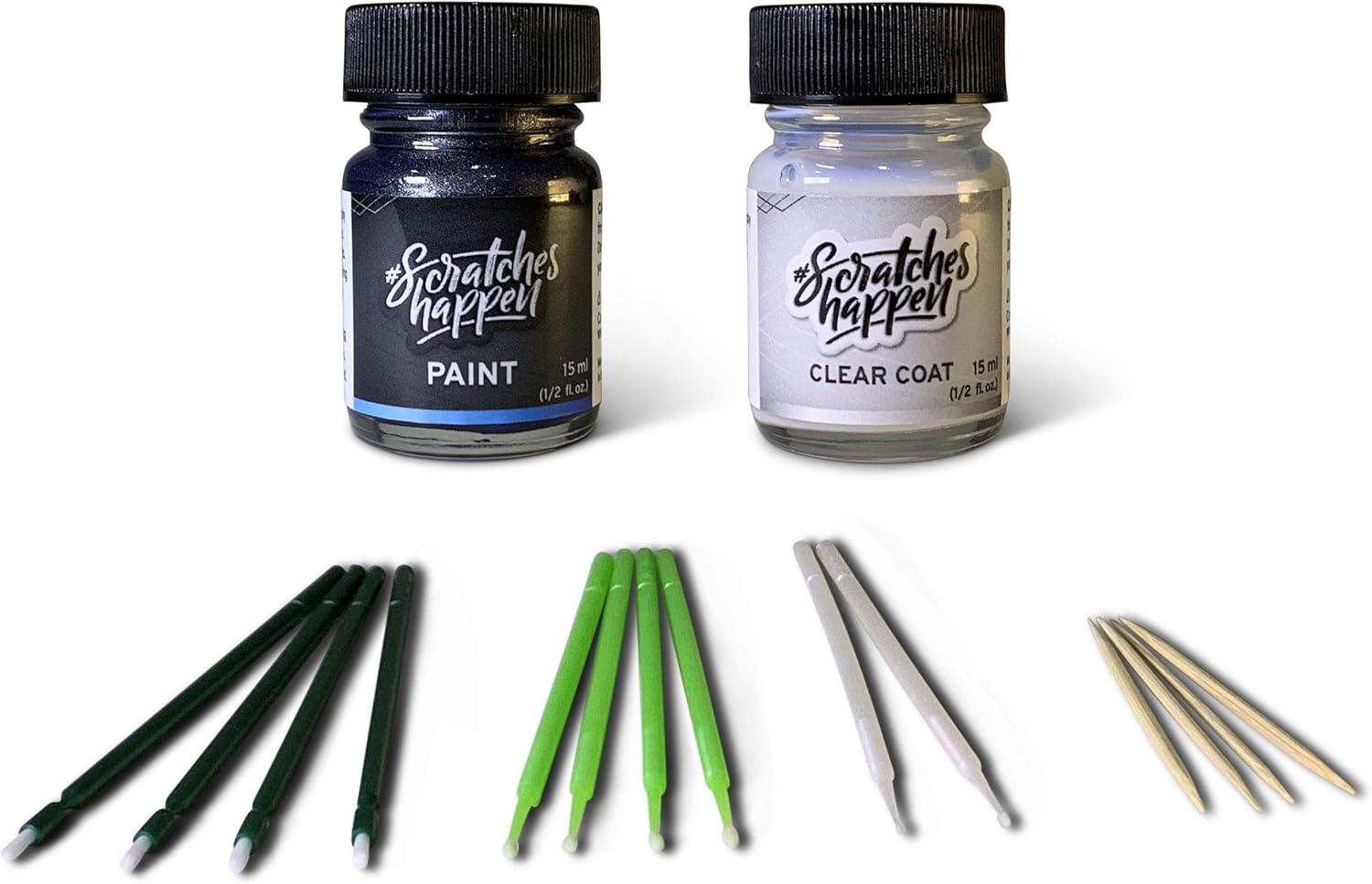 ScratchesHappen Exact-Match Touch Up Paint Kit - Glacier White (143/9143) for Mercedes-Benz - Essential (Paint + Clear Coat)