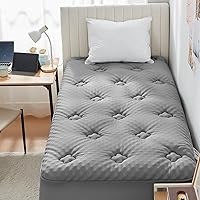 Vista 23 de Hansleep Cubrecolchón de espuma viscoelástica tamaño individual, cubrecolchón de espuma individual de viscosa derivada del bambú, funda de colchón