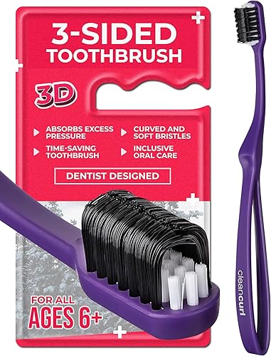 edel+white CleanCurl Cepillo de dientes - Implante de rizo suave 3D y cuidado de las encías