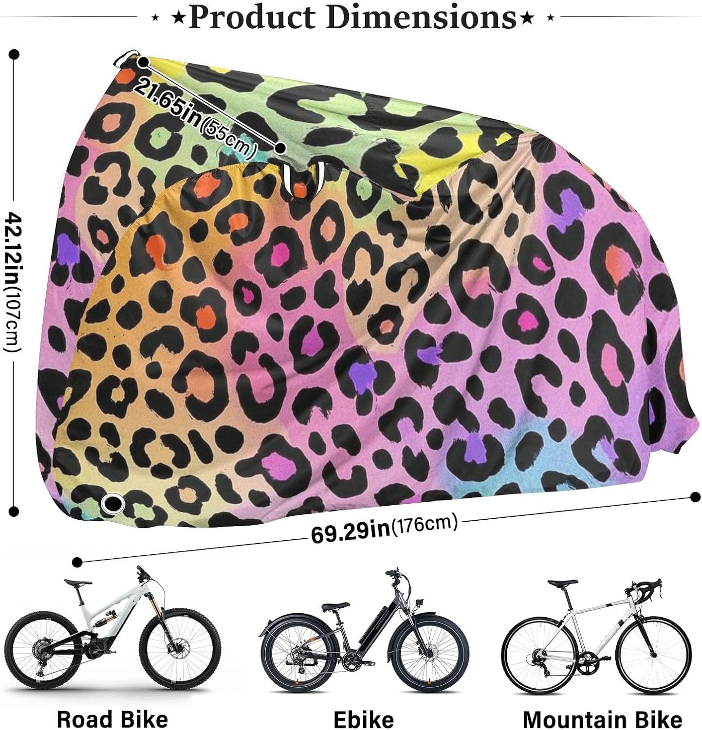 Colour Leopard Print Outdoor Bike Cover Waterproof Outdoor Electric Bike Cover Bikes Storage