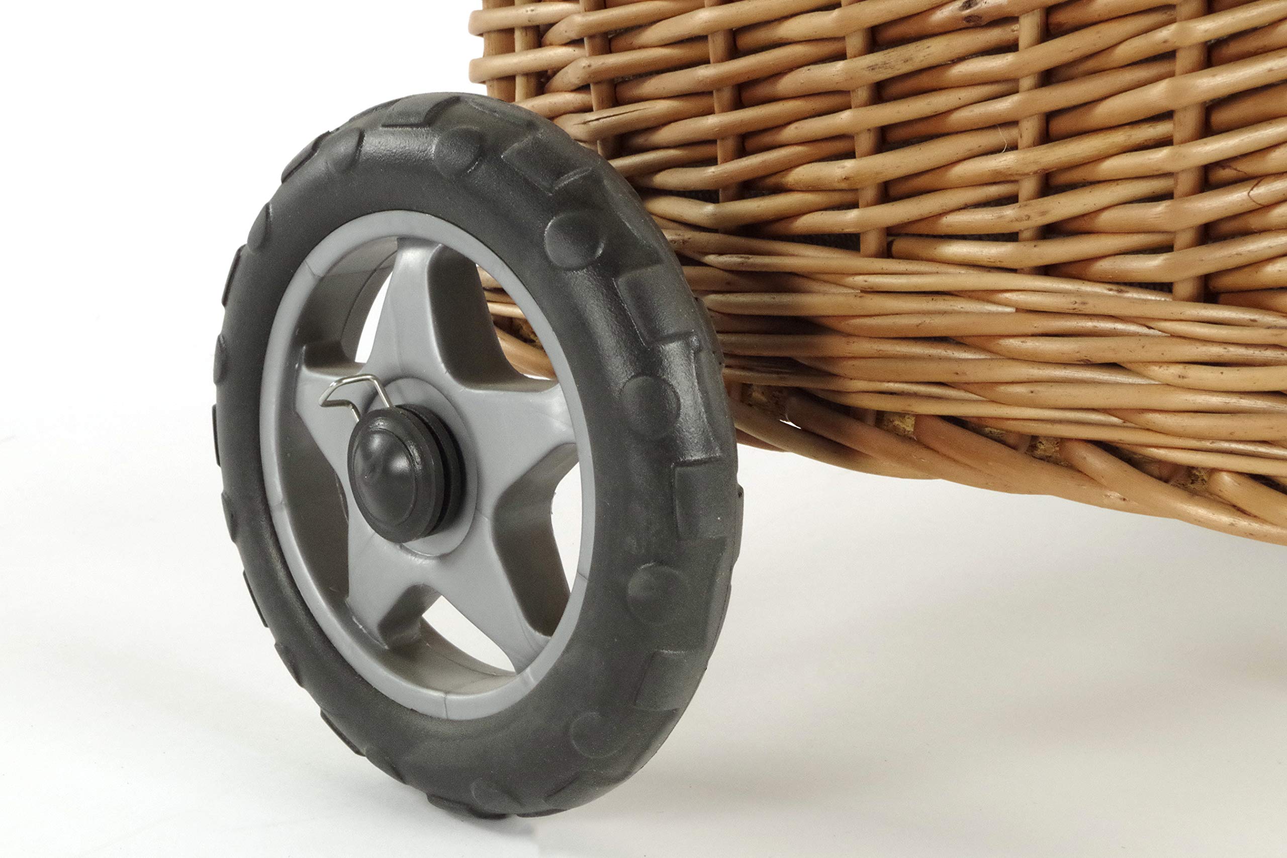 Kobolo Kaminholzwagen mit Rollen Brennholzwagen aus Vollweide mit Leinen