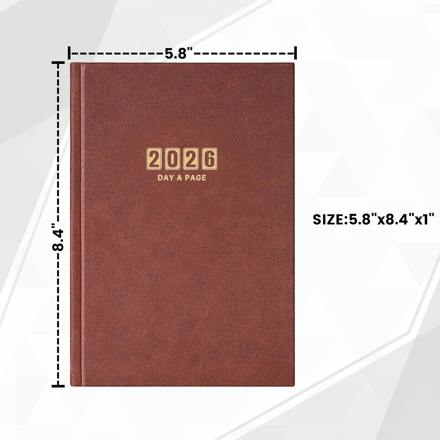 2026 Daily Planner - 2026 Daily Planner Full Page Per Day, Page A Day Calendar 2026, Jan. 2026 - Dec. 2026, 5.8" x 8.4", Agenda for 365 Days