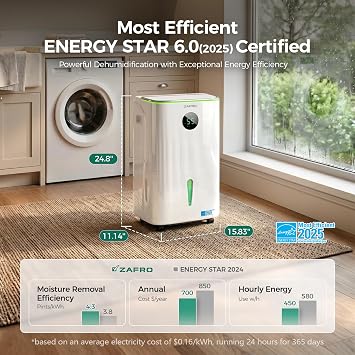 ZAFRO 7500 Sq.Ft Dehumidifier for Basement, Max 150 Pints/Day, Energy Star