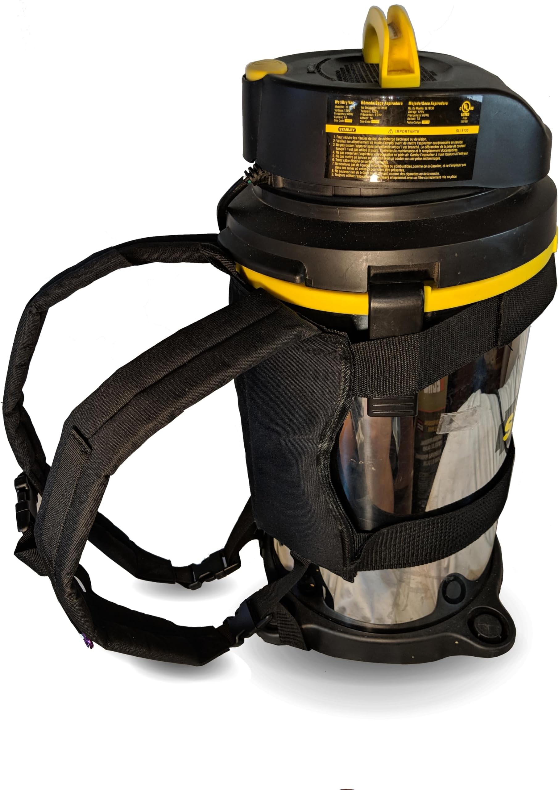Backpack for Strapping in Leaf Blowers and Shop Vacs and Pressure Sprayers (Black)