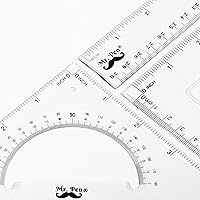 Vista 5 de Mr. Pen Regla triangular, transportador, juego de matemáticas, paquete de 3, regla cuadrada, transportador para geometría