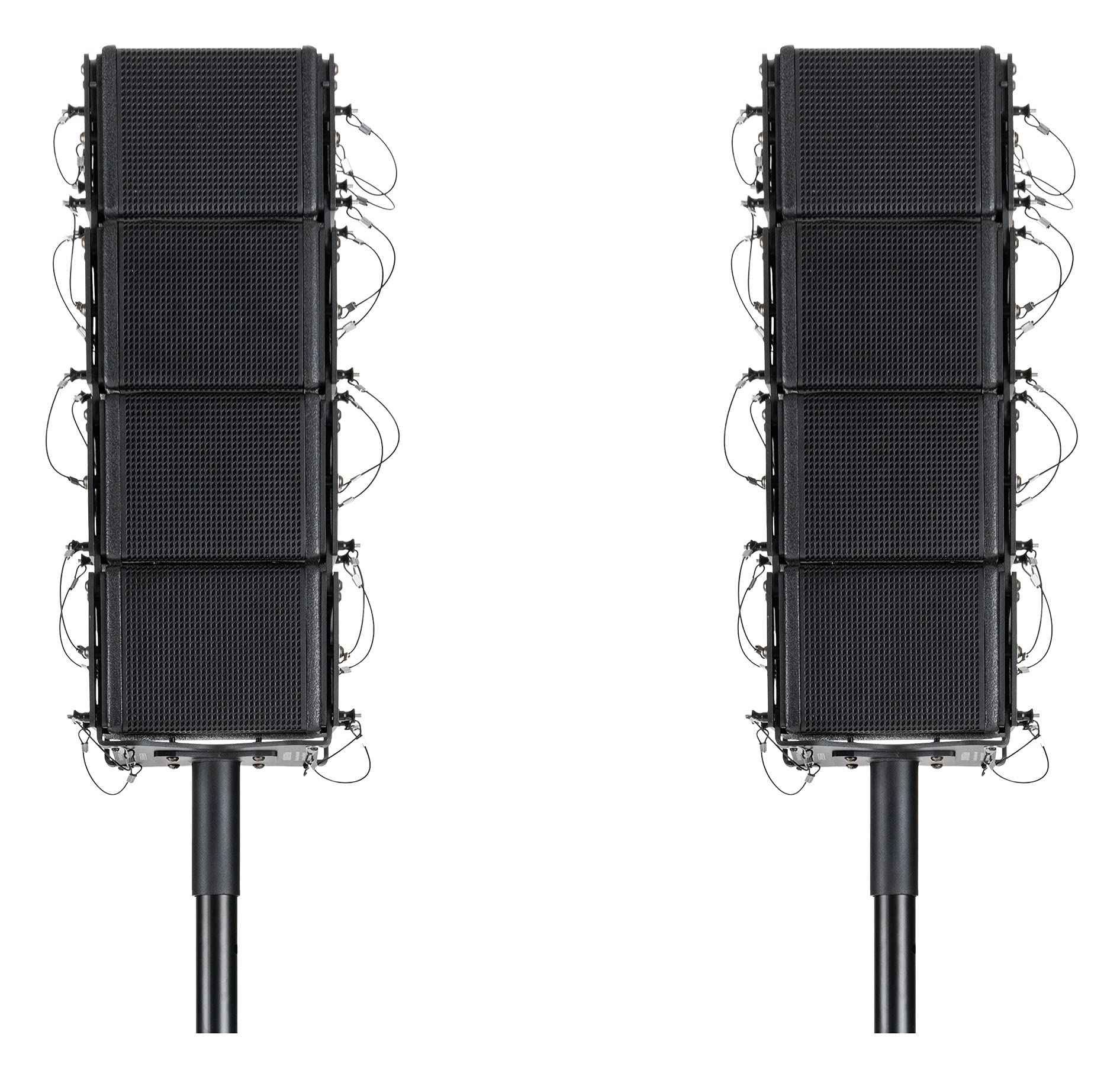 Pronomic V-Array Medium Set - Sistema PA attivo con 1680 Watt (RMS) - Adatto fino a circa 150 ascoltatori - 1x Subwoofer con 2x altoparlanti da 10" - 8x Top con altoparlanti da 4" + tweeter