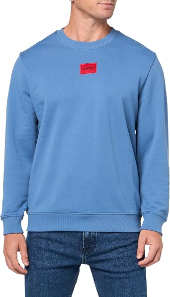 HUGO Mens Regular Fit Square Logo Jersey Sweatshirt