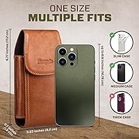 Vista 3 de Hengwin Funda de teléfono celular con tapa para cinturón, con clip para cinturón, compatible con iPhone 15 Plus, Samsung Galaxy A15, A25, A14, A54