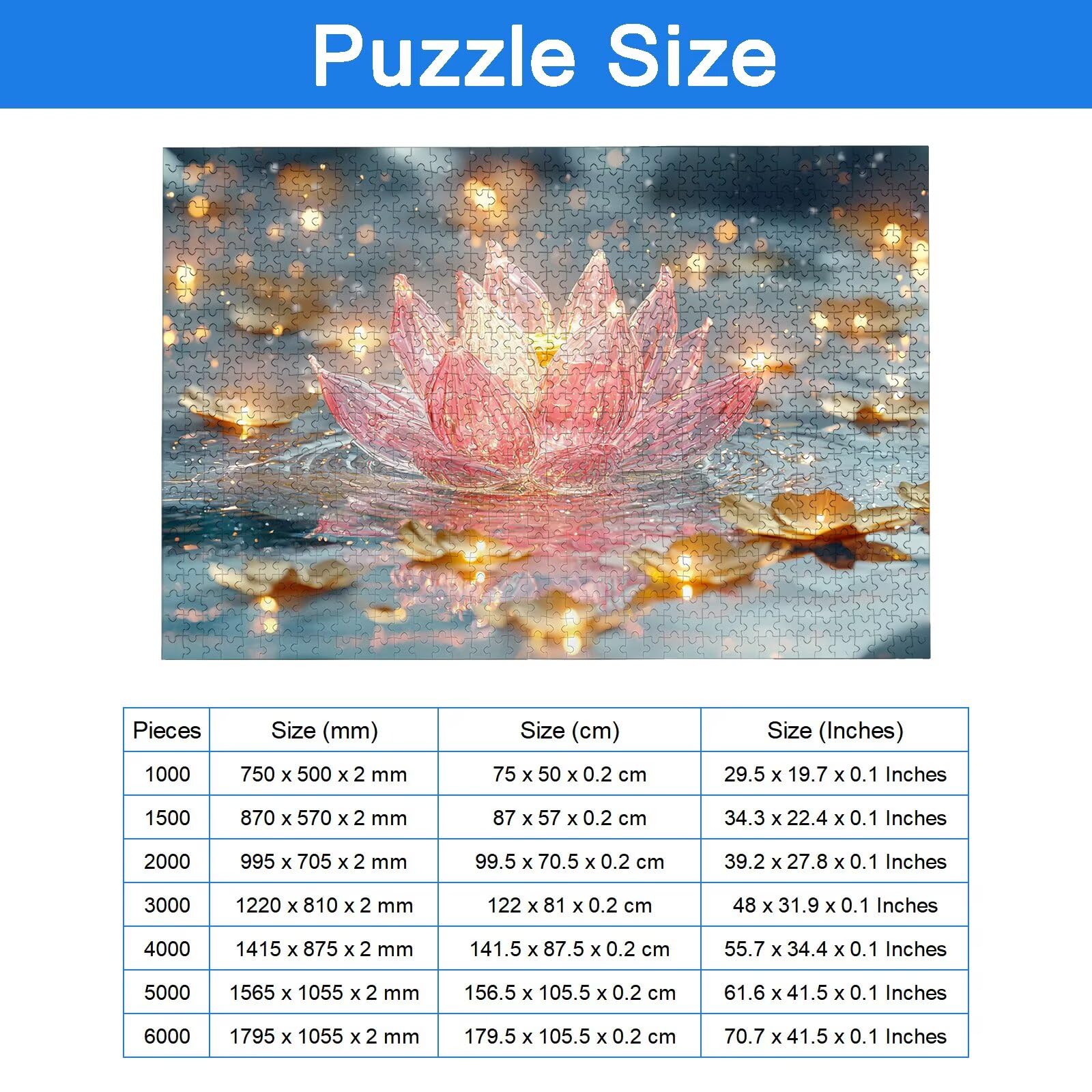 Puzzle 1500 Pièces Lotus, Puzzle 1500 Pièces Adultes et Enfants, Puzzles Bois avec Une Boîte d'emballage Exquise, Jeu Éducatif Puzzles Fantaisie, Decoration Maison, Cadeau Femme, Cadeau Homme, -7371