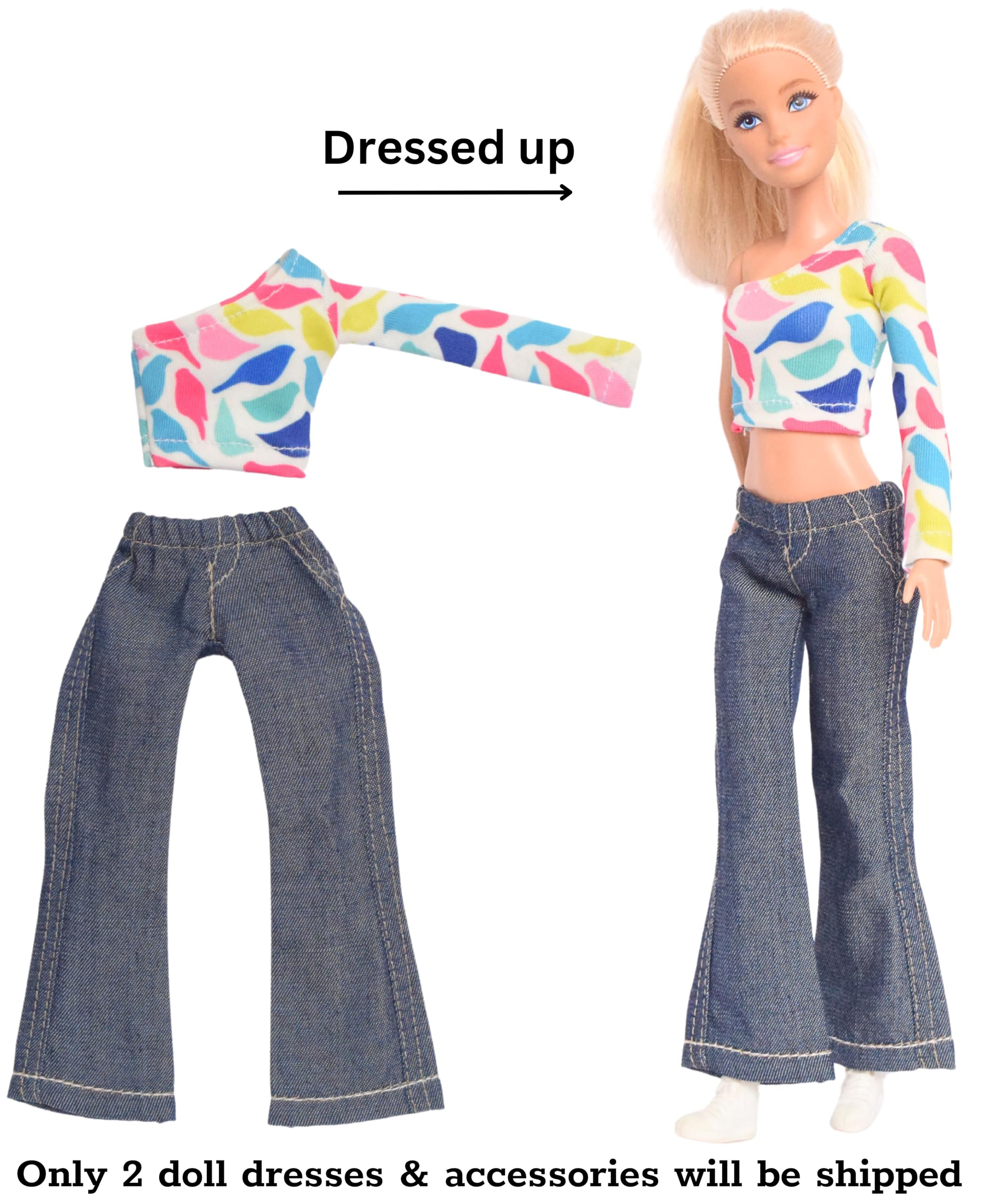 El Figo Doll Clothes, Doll Dresses and Accessories Set / 2 Pc Doll Outfits with Accessories (Tailored Dress for 28 c.m - 31 c.m Tall Toy) 1