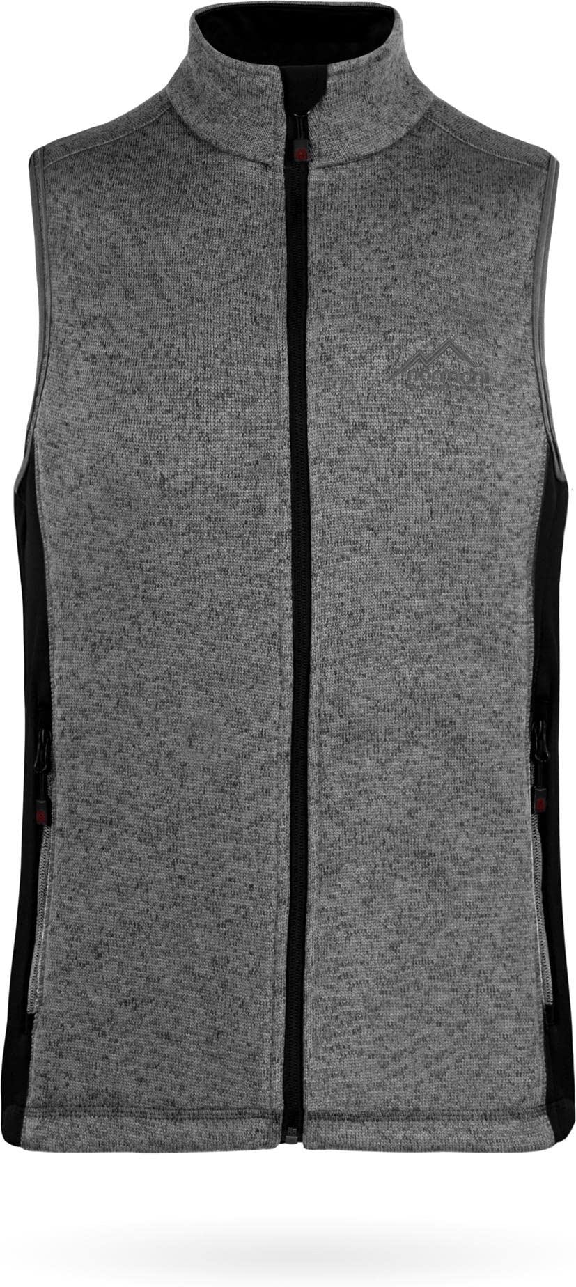 normani Damen Strickweste Outdoor Fleeceweste mit Reißverschlusstaschen und Neopren - Ärmellose Outdoor Weste Übergangsweste, warme 310 g/m² Grammatur