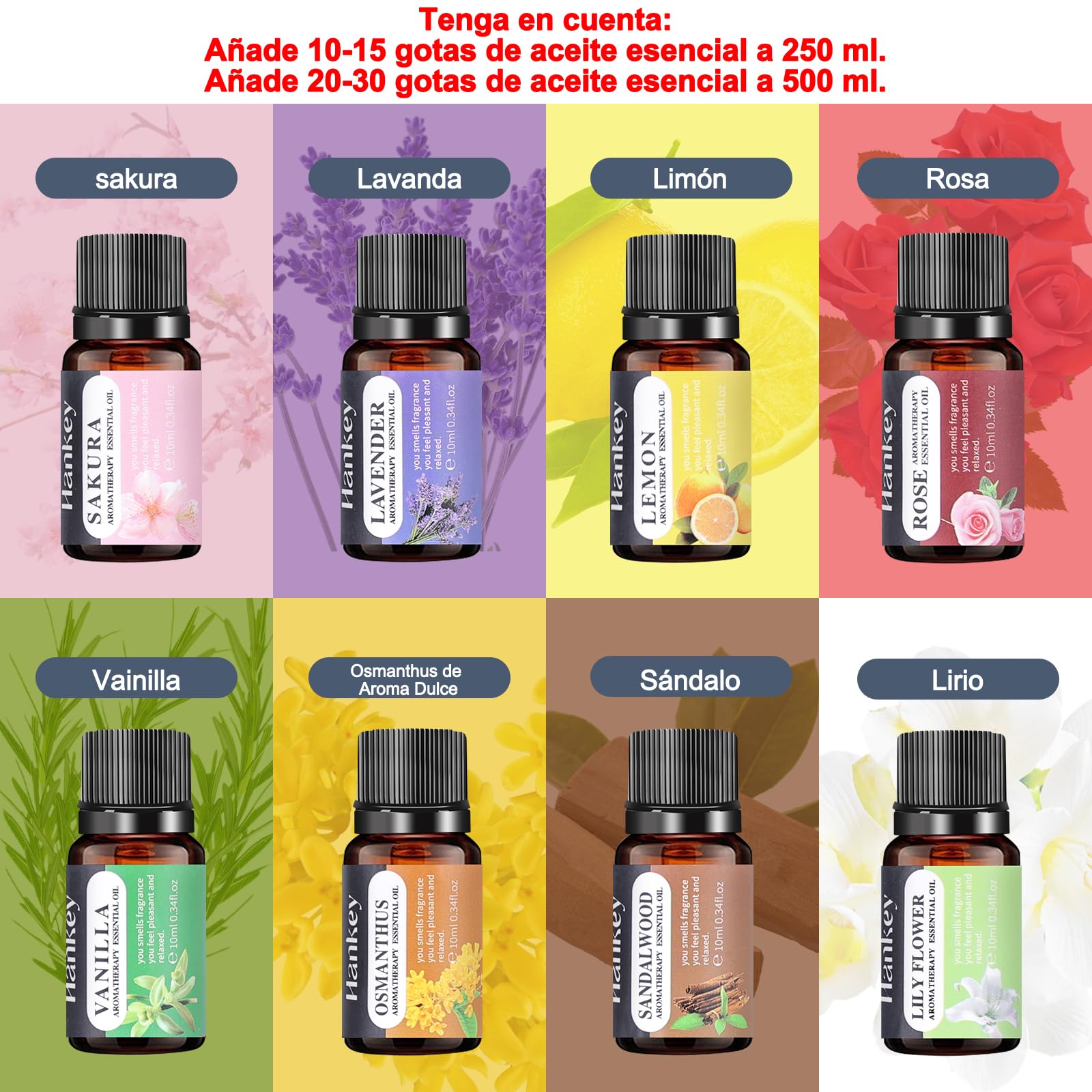 500ML Difusor de Aroma Máquina de Aromaterapia con 14 LED Difusor de Humidificadores Control Remoto 4 Temporizador 2 Patrones de Pulverización