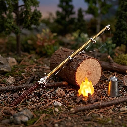 Miniatura 5 de Caña de pescar en miniatura para casa de muñecas, caña de pescar en miniatura, caña de pescar para decoración de casa de muñecas (0.492 in)