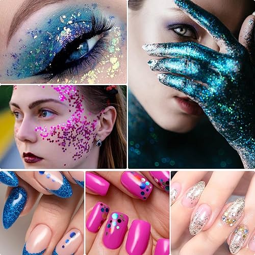 4 Box Fantasy Sequined Irregular Face Body Set Cosmetic Body Accessories For Festival Makeup Eyes(Set of 16)