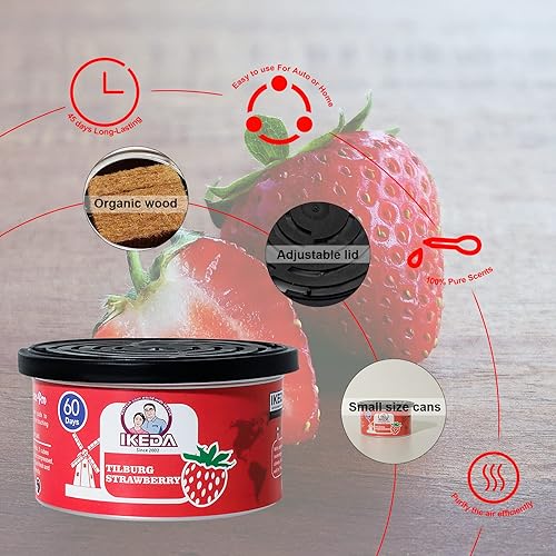 Miniatura 5 de Ambientador para automóvil aroma a fresa Tilburg  Aromas para automóviles  Esencial eliminador de olores  Larga duración  Fragancia fuerte  Para