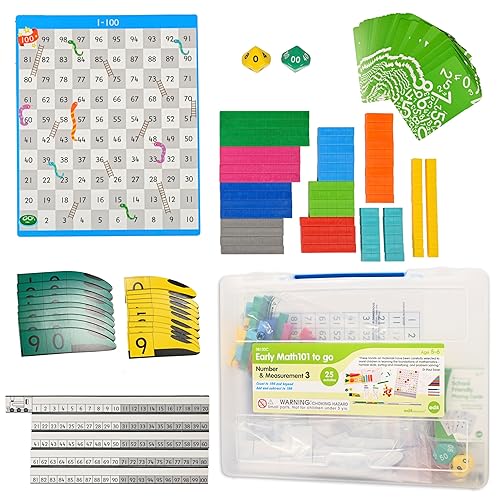 edxeducation Early Math101 To Go - Edades de 5 a 6 años - Número y medición - Kit de aprendizaje en casa para niños - Recursos de matemáticas de