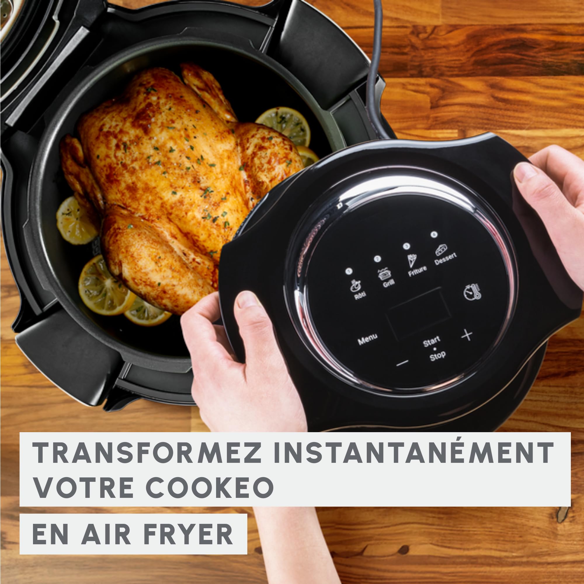 Moulinex Cookeo Wi-Fi con Extra Crisp, Multicocina, 14modos de cocción, Cocción a presión, Aire Fryer, Recetas fáciles paso a paso, CE96X8F0