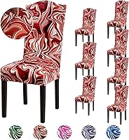 Vista 262 de Juego de 6 fundas elásticas para sillas de comedor, extraíbles y lavables, para sillas de comedor, hotel, ceremonia