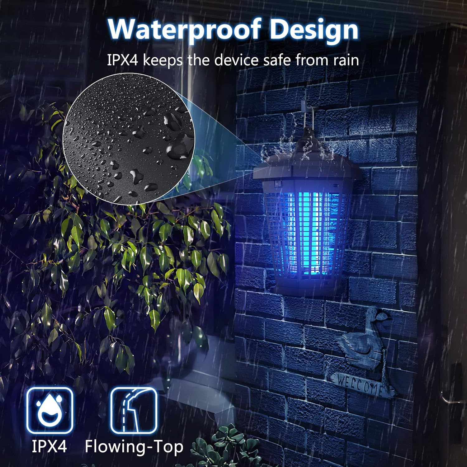 Bug Zapper Outdoor, 20W Mosquito Zapper with Dusk to Dawn Light Sensor, 4200V Electric Bug Zapper Indoor for 2300 Sq Ft Coverage : Patio, Lawn & Garden