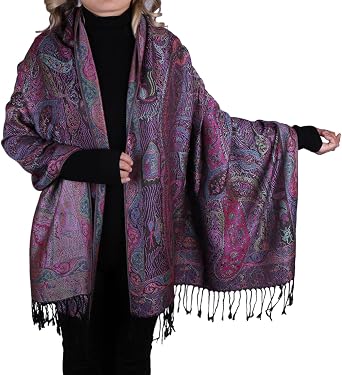 TZ Promise Women Paisley Rave Scarf Shawl Wrap with Vintage Tapestry