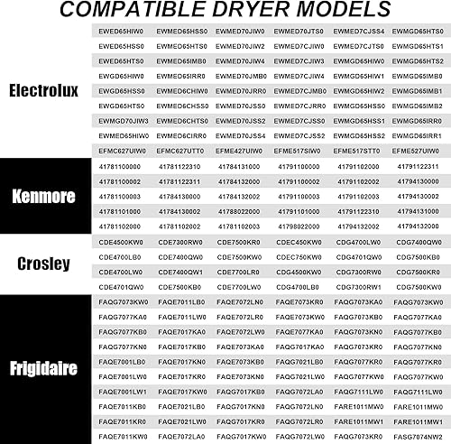 Miniatura 7 de Sikawai Paquete de 4 rodillos de soporte de tambor 134715900 Kit de reparación para secadora Elect-rolux Frigi-daire Kit de mantenimiento de la