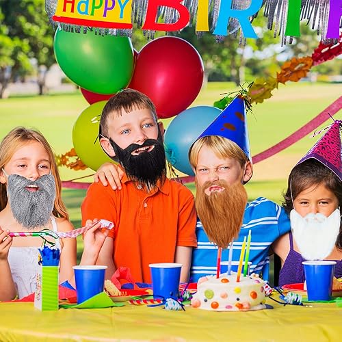 Miniatura 7 de 4 piezas de barbas falsas divertidas bigotes falsos falsos para disfraz de Halloween suministros de fiesta