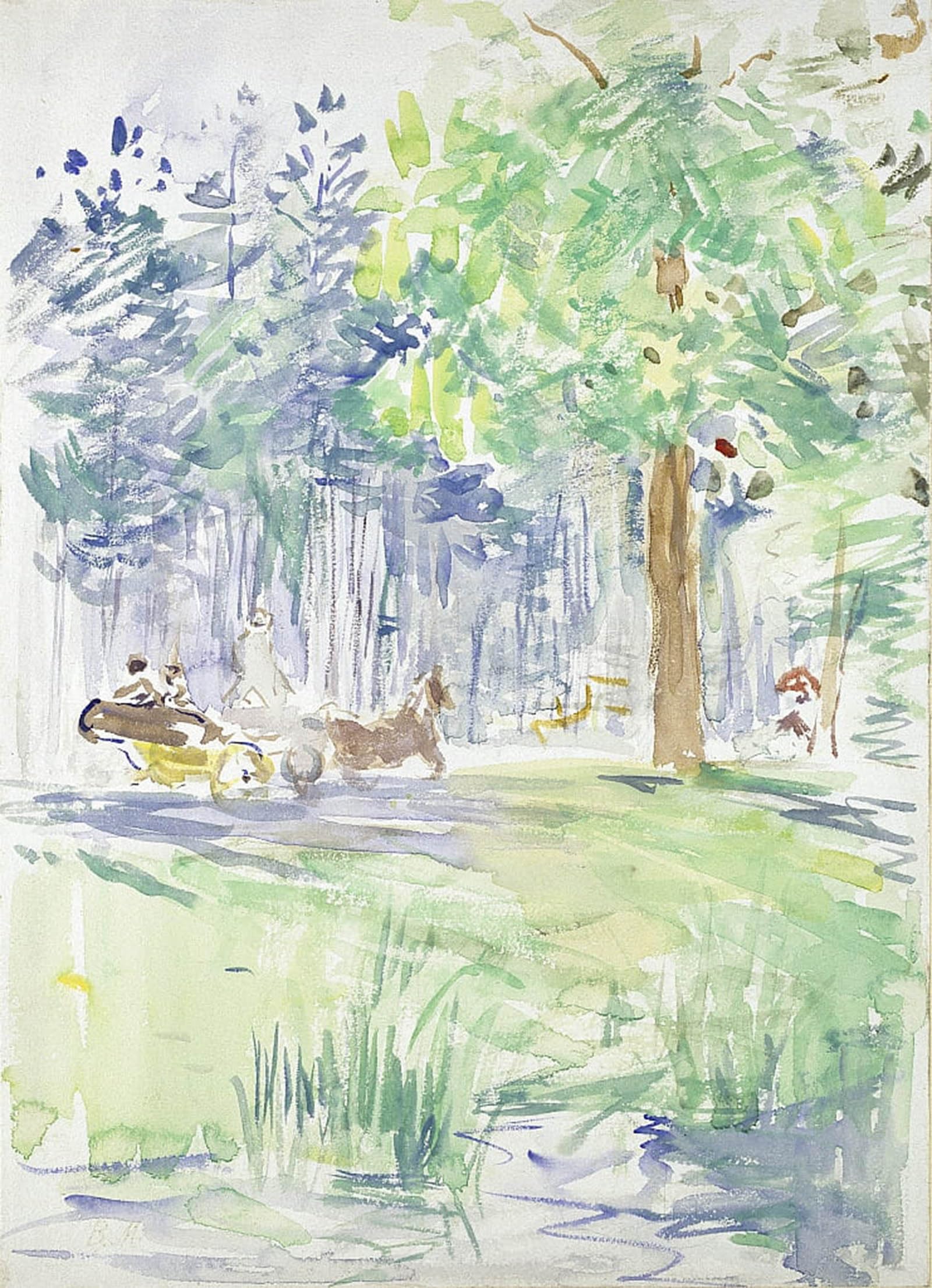 ARTXLXXBN Famous Art Print Poster Vintage Wall Art Horse and Carriage on a Woodland Road After by Berthe Morisot Canvas Art Poster for Home Decor 60x90cm