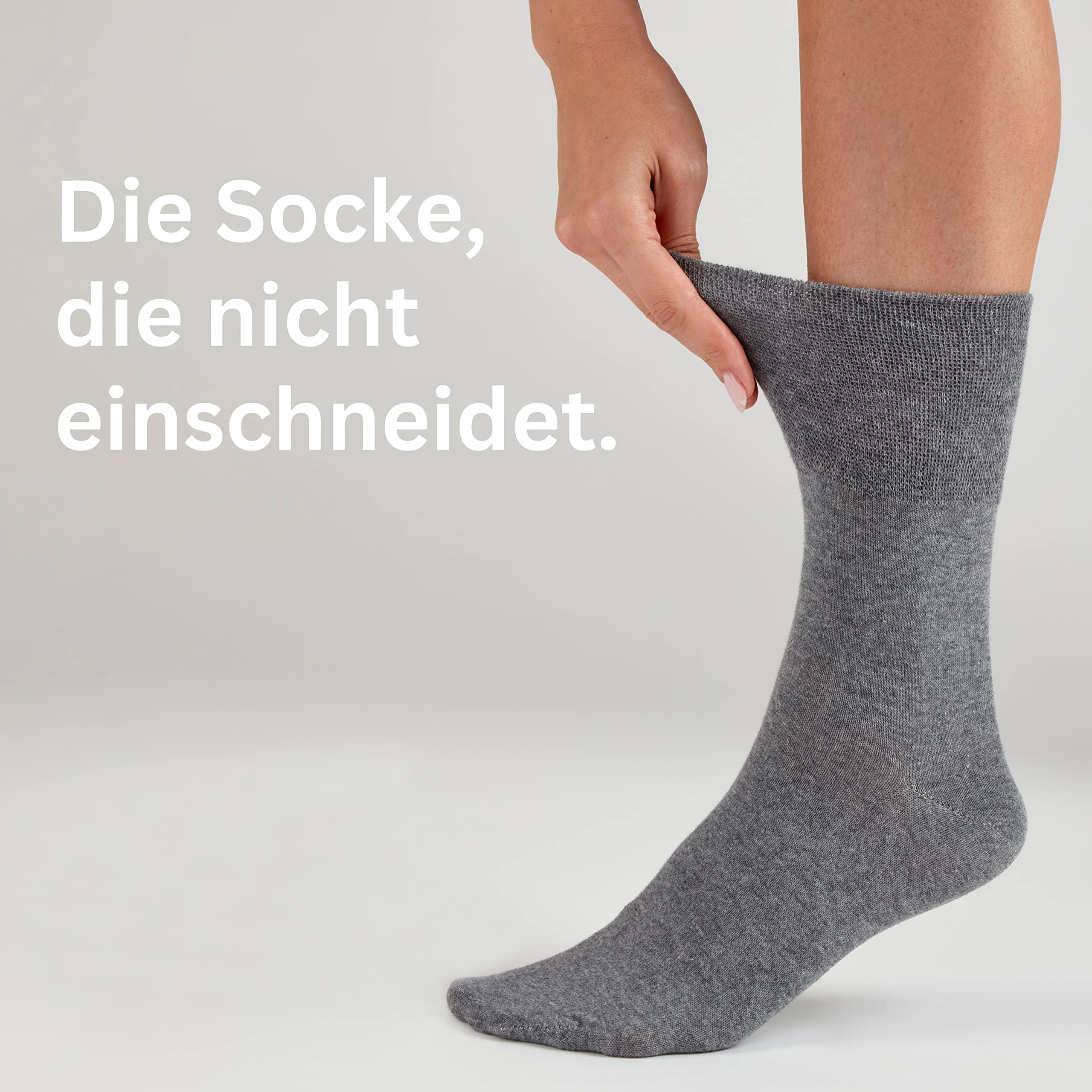 Calcetines para diabéticos (6 pares) sin cintura elástica, con 97% algodón, para hombre y mujer, sin costuras molestas, calcetines diabéticos sin cintura