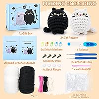 Vista 16 de Auspicious beginning Kit de ganchillo para principiantes, kits de ganchillo de 4 piezas, kits de animales de ganchillo familiares con tutoriales