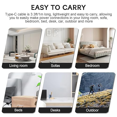 Miniatura 5 de Cable de carga USB C compatible con JBL Charge 4, Charge 5, Charge 6, Clip 4, Clip 5, Flip 5, Flip 6, GO 3, GO 4, Pulse 4, Pulse 5, Xtreme 3, Xtreme