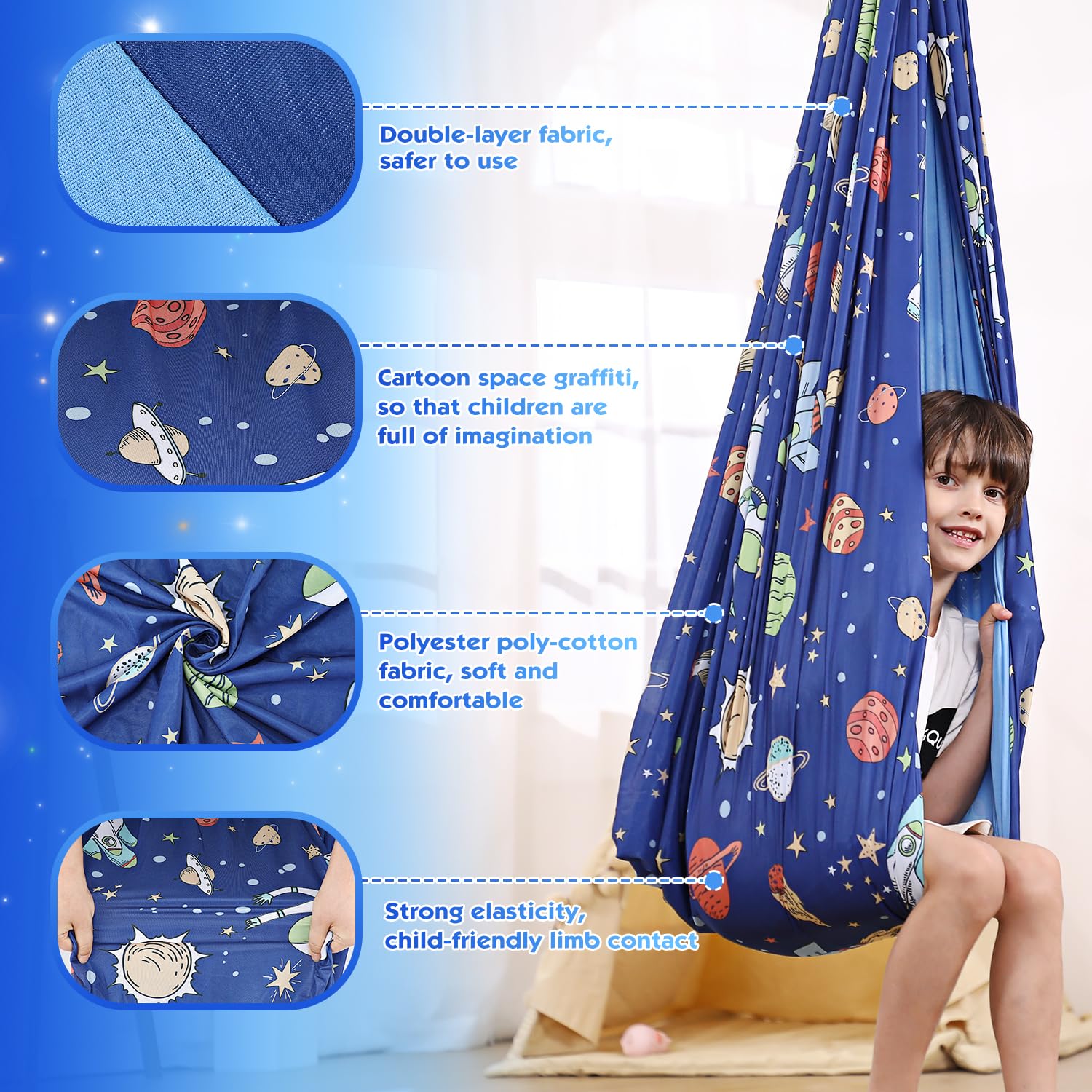 Snapklik.com : Sensory Swing Indoor For Kids Boys Girls, Space ...