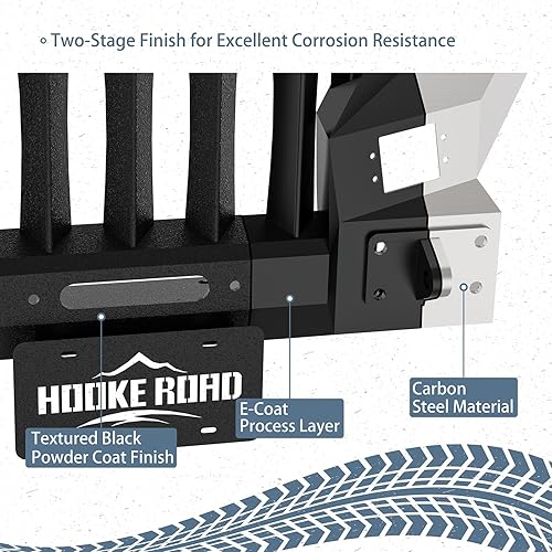 Miniatura 8 de Hooke Road Mad Max Kit de parachoques delantero (con alas) y parachoques trasero para camioneta Jeep Gladiator JT 2020 2021 2022 2023 2024 2025