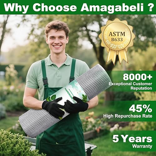 Miniatura 21 de AMAGABELI GARDEN & HOME Valla de alambre de soldadura de 36 pulgadas x 50 pies, 2 pulgadas x 4 pulgadas, tela galvanizada de hardware de calibre 14