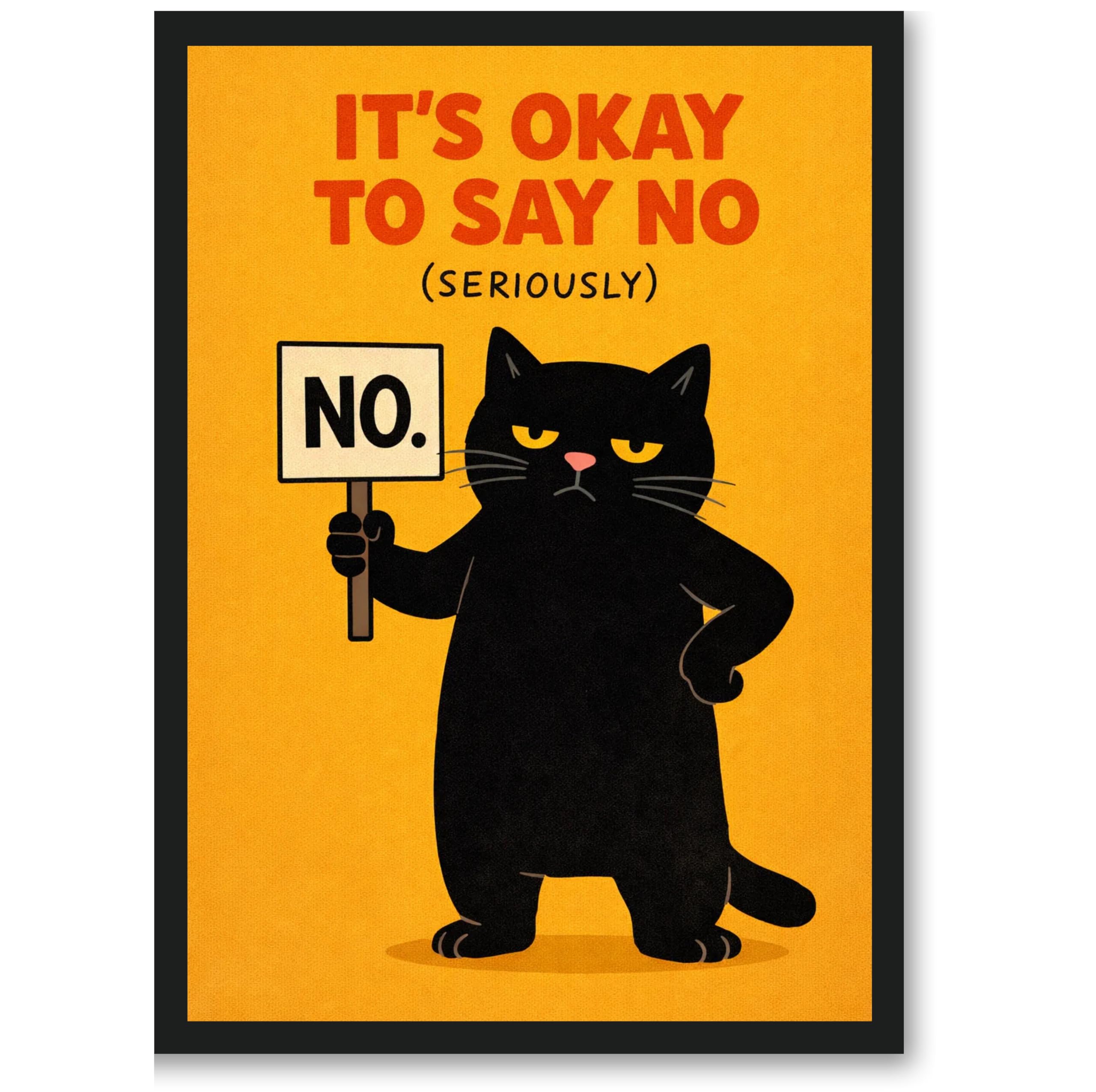 Framed Posters for Wall, A4 Wall Art for Bedroom, Home & Room Decor (Art of say no)-image-19