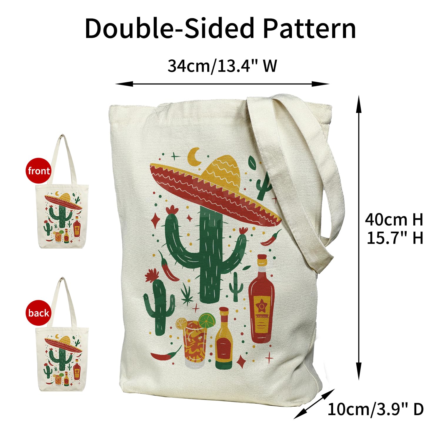 itgowisa Canvas Tote Bag for Women, Aesthetic Tote Bag with Zipper Pocket for Grocery Travel Work Gift, Canvas Shopping Bag