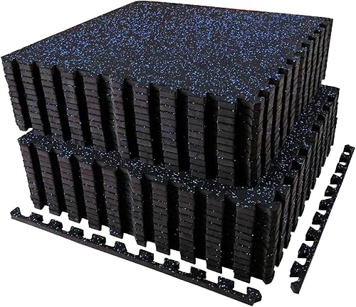 AIRHOP Alfombrillas de equipo de ejercicio de 0.56 pulgadas de grosor, 96 pies cuadrados, 24 azulejos superiores de goma mejorados con espuma EVA de