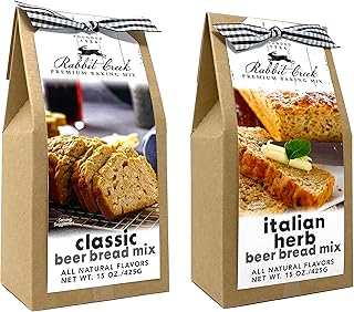 Rabbit Creek Beer Bread Mix Variety Pack of 2 – Classic Beer Bread and Italian Herb Beer Bread Mix, Easy to Make, Breadmaker Not Needed