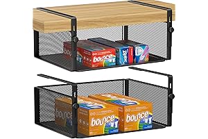 2 Pack Under Shelf Basket Organizer for Shelf Storage Baskets