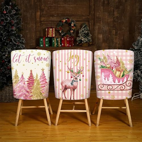 Miniatura 8 de 6 fundas de Navidad para sillas de Navidad, fundas traseras para sillas de comedor, fundas para sillas de comedor, cocina, decoración de fiesta de