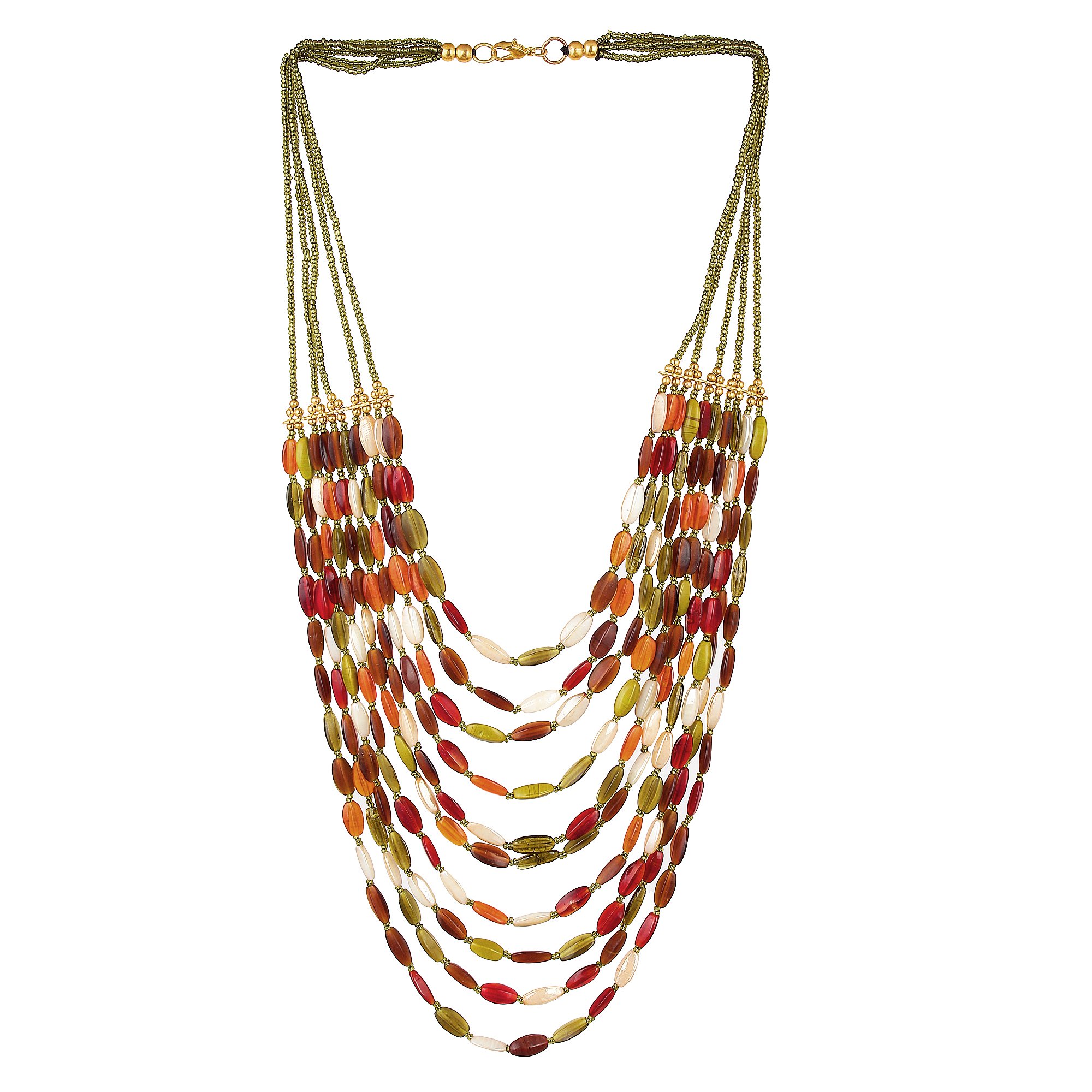 DCA Multi Strand Multi Colored Glass Bead Necklace for Women and Girls(DC4455A) (B09VNVBTHG) Amazon Price History, Amazon Price Tracker