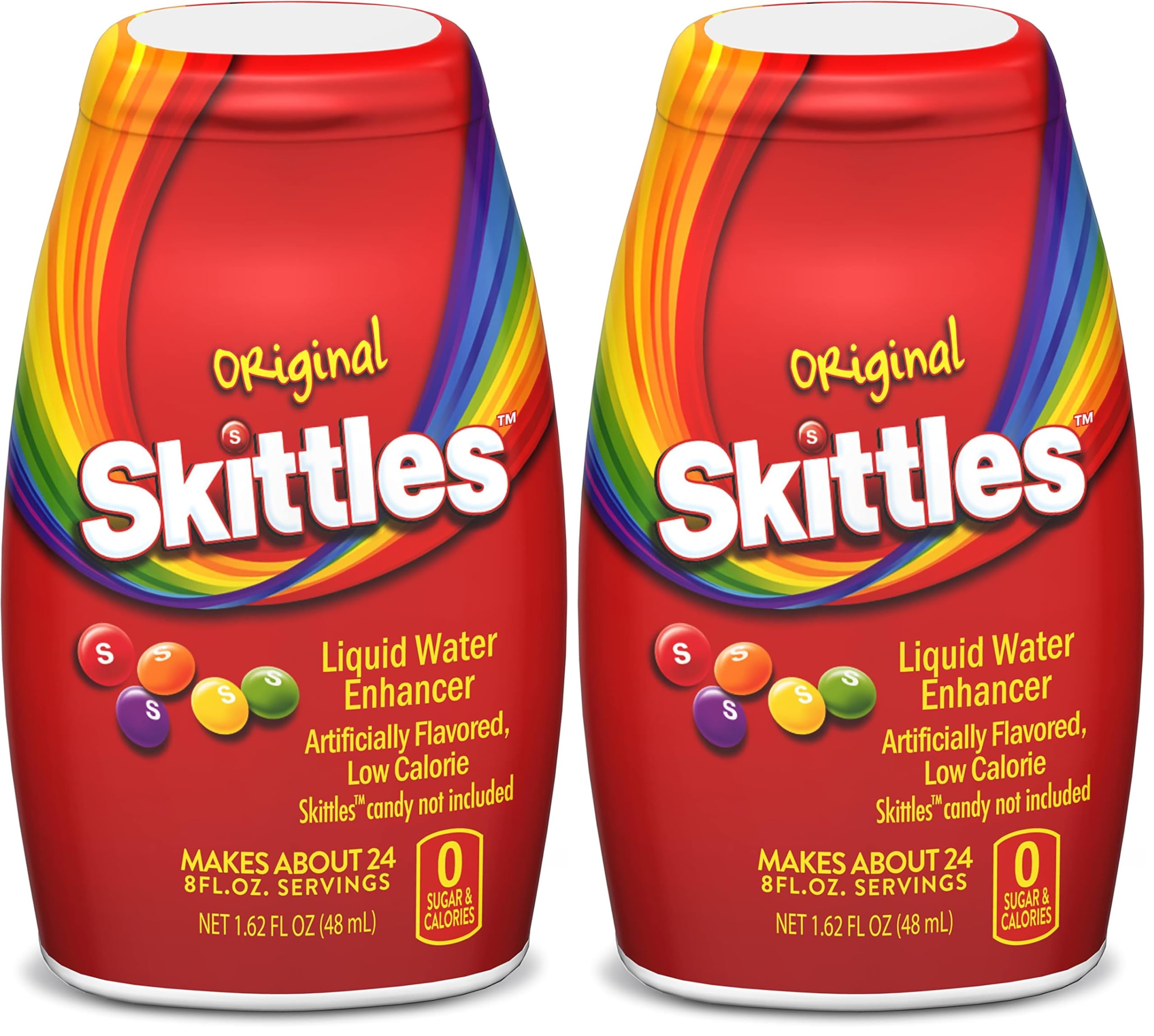 Skittles Singles To Go Liquid Water Enhancer, 1.62 Fl. Oz (2-Pack), Original, Low Calorie, Zero Sugar Drink Enhancer