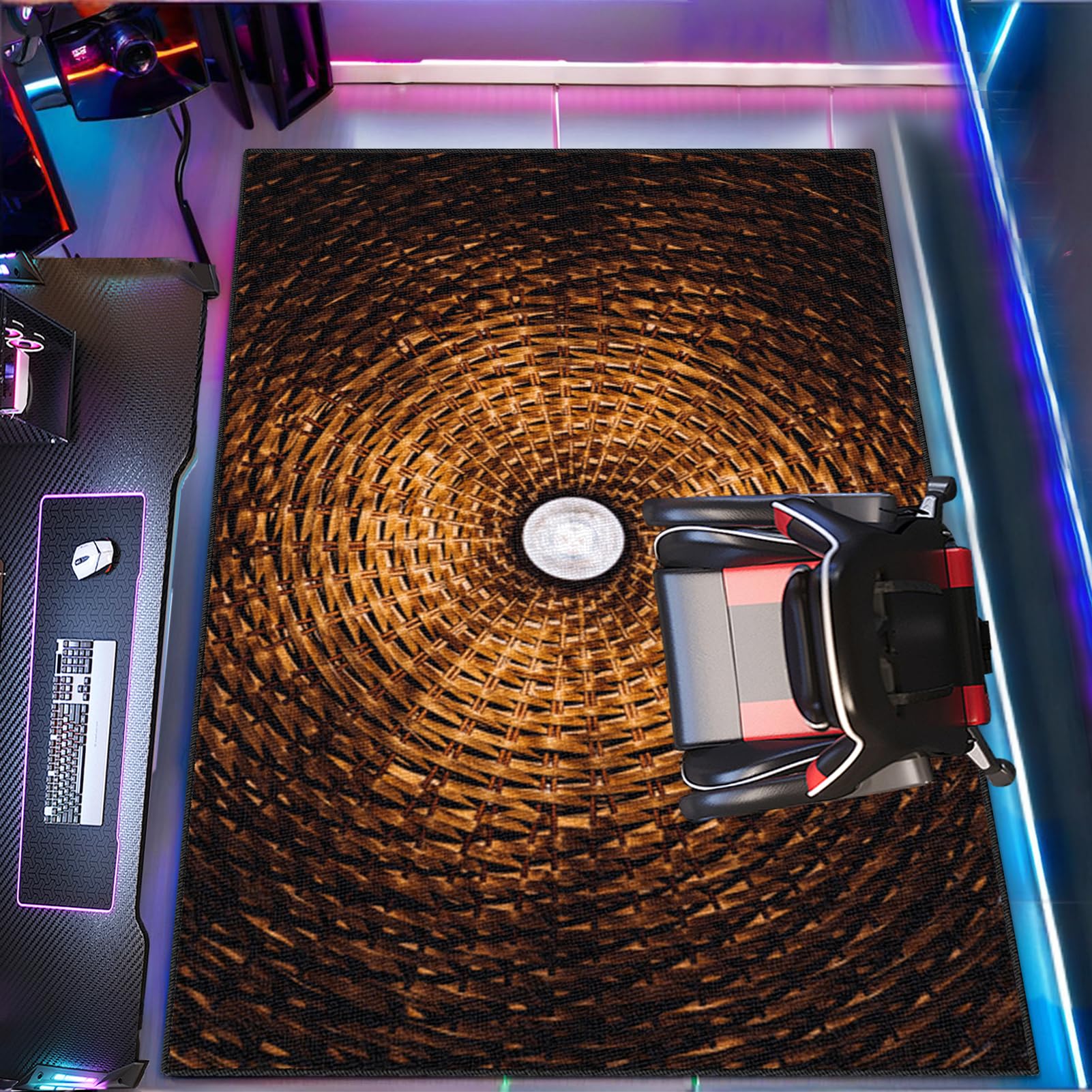 Tappeto da Gaming 3D Antiscivolo, Tappeto da Gioco per Camera da Letto dei Ragazzi Lavabile Grande 140 x 160 cm Tappeti Decorazione per Stanza dei Giochi Soggiorno Passatoia Corridoio Ragazzo Bambini