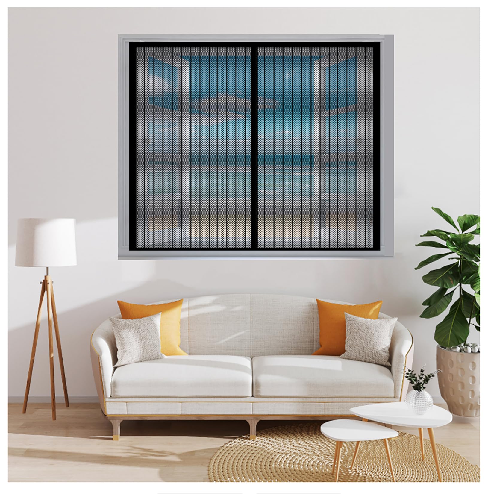 Moustiquaire porte fenetre magnetique 135x170 noir