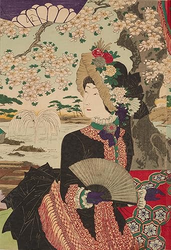 Miniatura 3 de Ventilador de mano que agita el ventilador japonés FUJI-SAN × SAKURA JAPAN 8.17"(21cm), 2 pares conjunto, ventilador de mano plegable de mano,