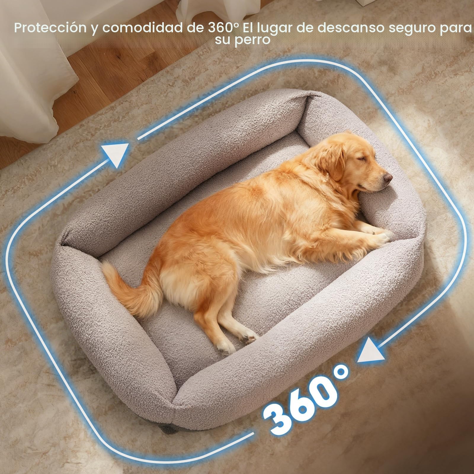 Pawk Cama Perro, Cama Perros Medianos Desmontable Lavable, Cesta para Perros Antideslizante Suave Anti-ansiedad Sofá Perro, 76x61x20cm