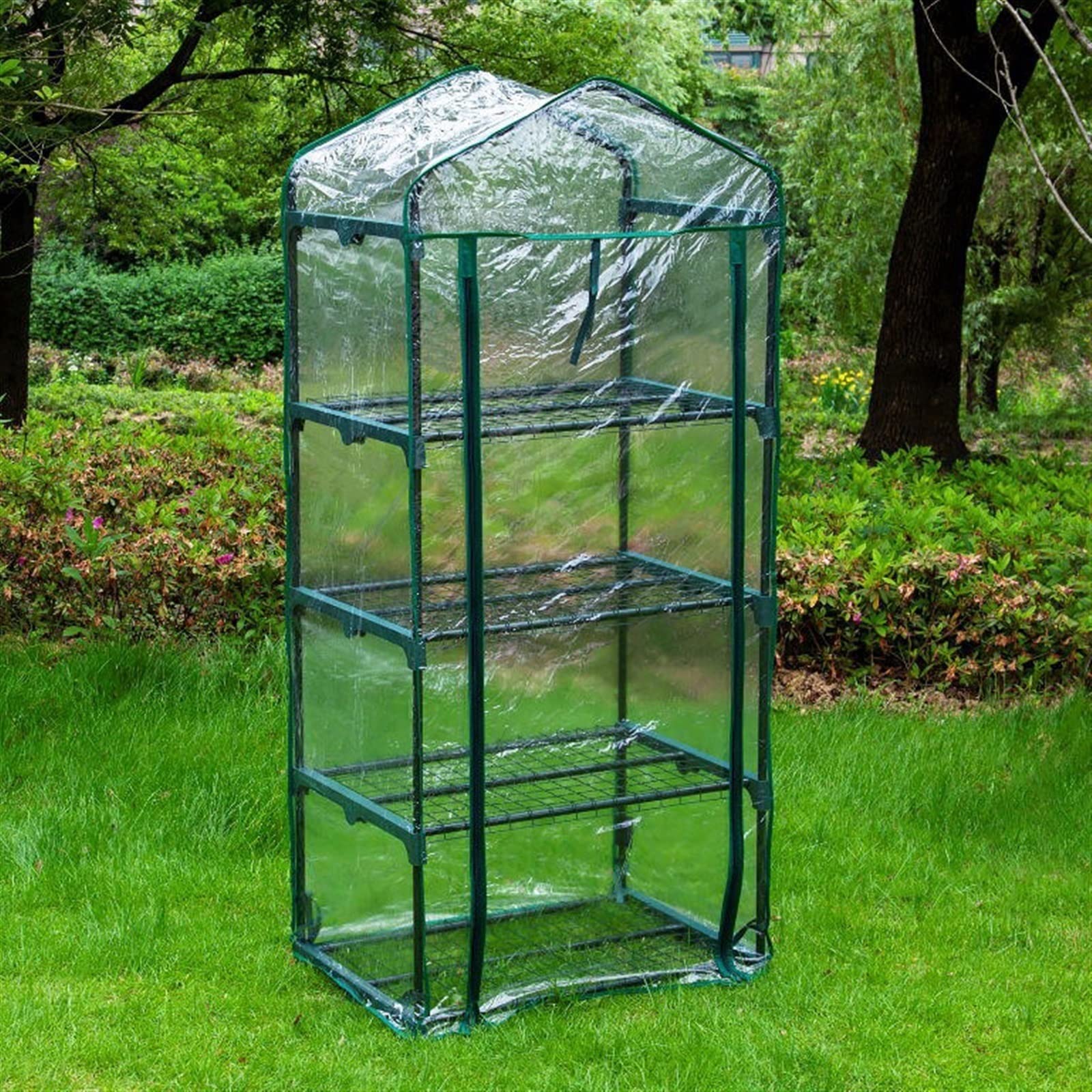 Serre de jardin pour tomate anti-gel avec bâche transparente et étagères pour sauver vos fleurs
