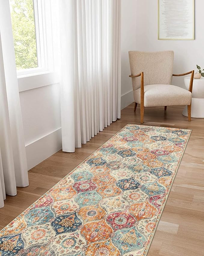 Lahome Moroccan Trellis Washable Runner Rug 2x6 Rug